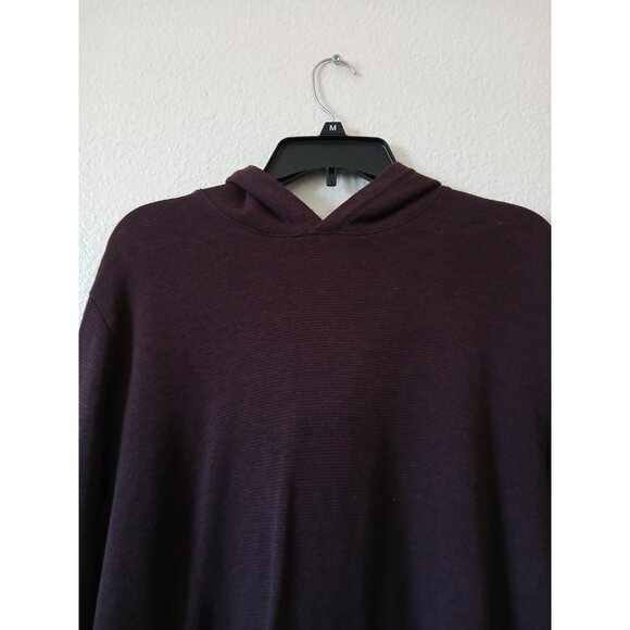 VINCE Mens Hoddie Size L/G  Burgundy Black Striped Long Sleeve Pullover - Picture 3 of 13